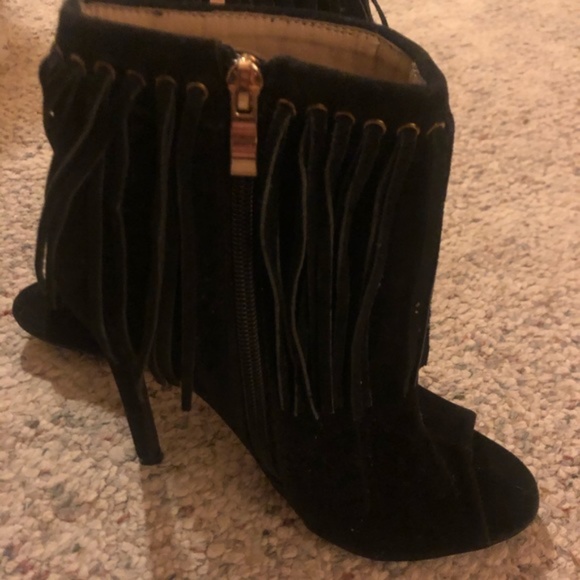 Grommet Girl Fringe Peep Toe Booties - Picture 4 of 4